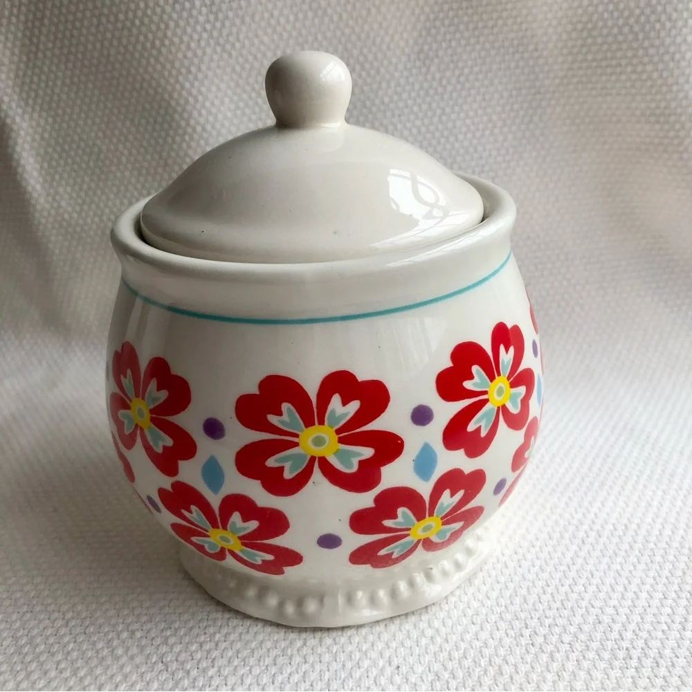Pioneer Woman Flea Market Creamer and Sugar Bowl Set Ceramic